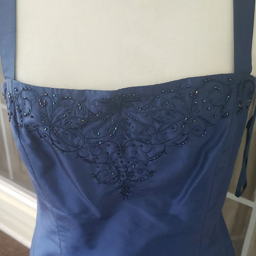 KIR Elegant Embellish Blue‎ 3 Pcs. Skirt Suit